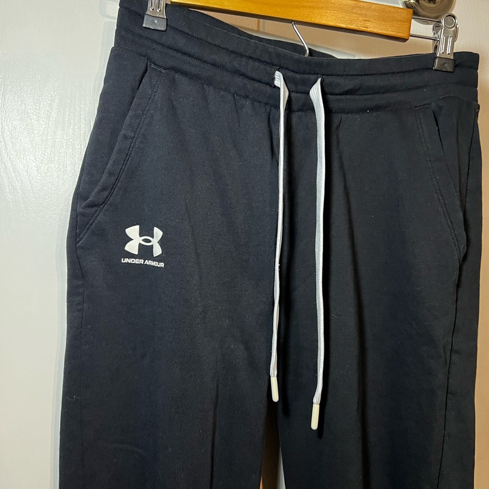 Under Armour Black Sweatpants with White Accents - Picture 2 of 4